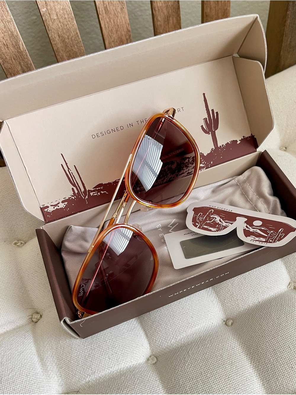 WMP GIA Square Aviator Sunglasses in Tortoise with Brown Lenses Polarized